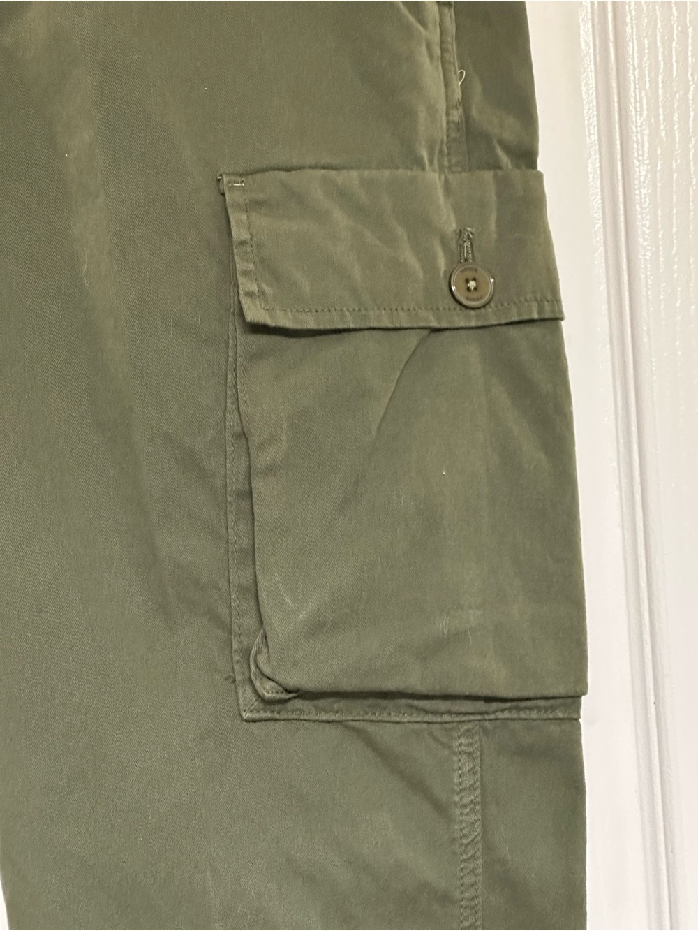 FRAME Olive Green Cargo Pants Sz 29 Cropped Straight Leg Military Utility Cotton - Picture 4 of 13